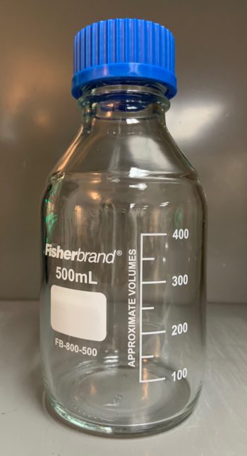 Glass Media Bottle With Cap 500ml Klm Bio Scientific